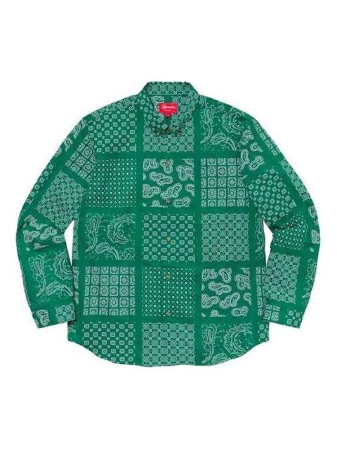 Supreme Supreme Paisley Grid Shirt 'Green White' SUP-SS20-662