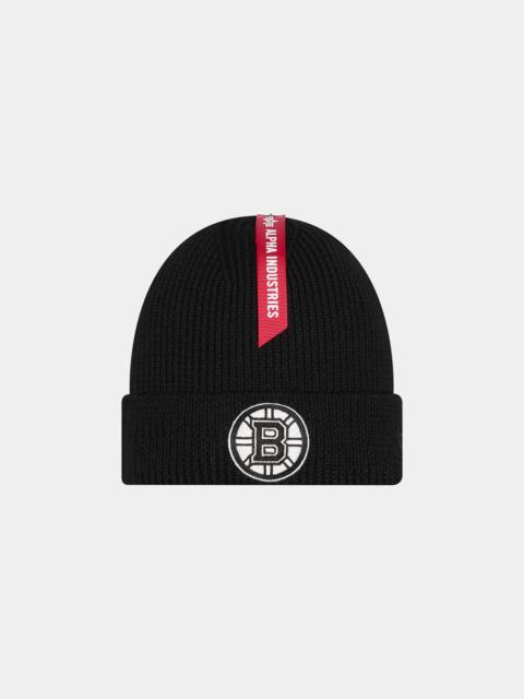 ALPHA INDUSTRIES BOSTON BRUINS X ALPHA X NEW ERA SHORT CUFF BEANIE