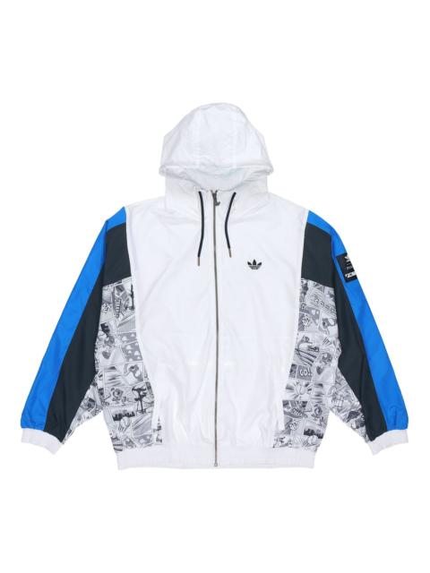 adidas originals x Disney Crossover Manga Wb Pattern Sports Hooded Jacket White HD9078