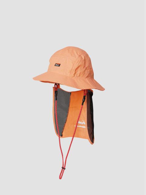 Nigel Cabourn Nanga Nylon Tusser Sunshade Hat in Orange