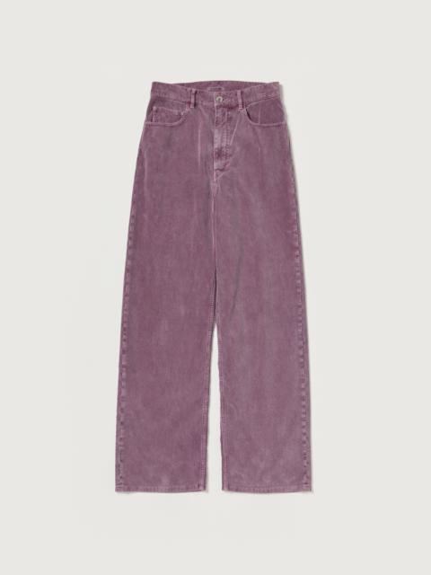 AURALEE GARMENT-DYED FINX CORDUROY 5P WIDE PANTS