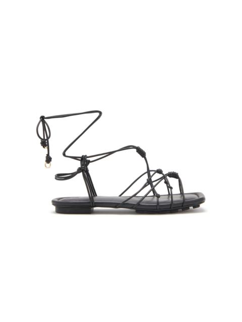 ULLA JOHNSON Freya Knotted Leather Sandals black