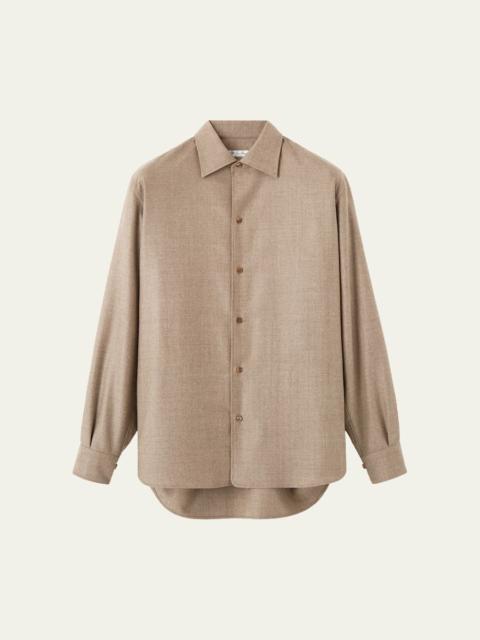 Loro Piana Men's Franco Wool Button-Down Shirt