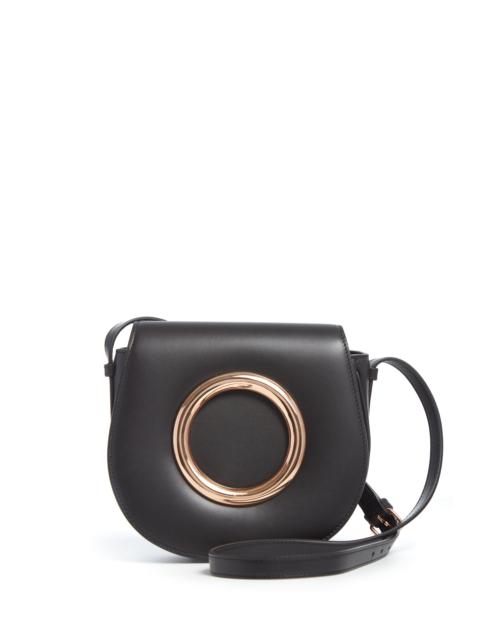 Ring Crossbody Bag in Black Leather
