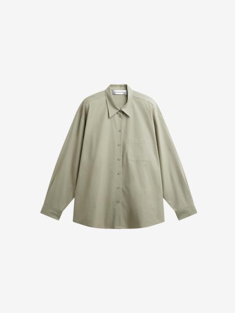 The Frankie Shop Eston Cotton Oversized Shirt - Sage
