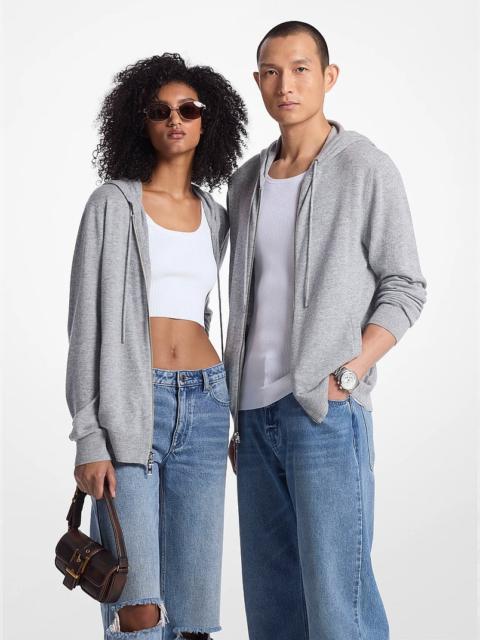 MICHAEL KORS Wool and Cashmere Blend Zip-Up Hoodie