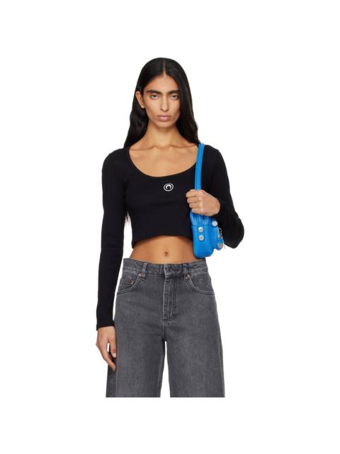 Marine Serre Black Moon Logo Jersey Long Sleeve T-shirt