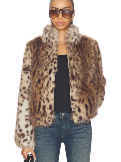 GENERATION LOVE Jamie Leopard Faux Fur Jacket