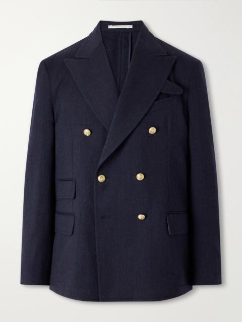 FORTELA Travel Double-Breasted Wool-Twill Blazer
