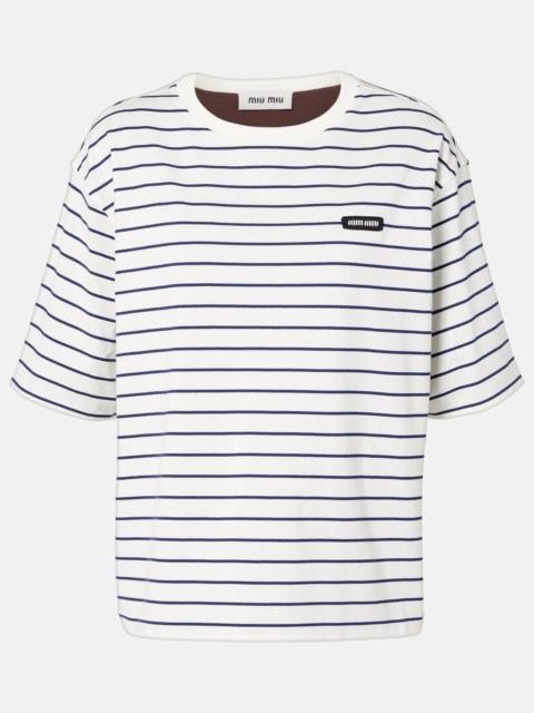 Miu Miu Striped cotton T-shirt