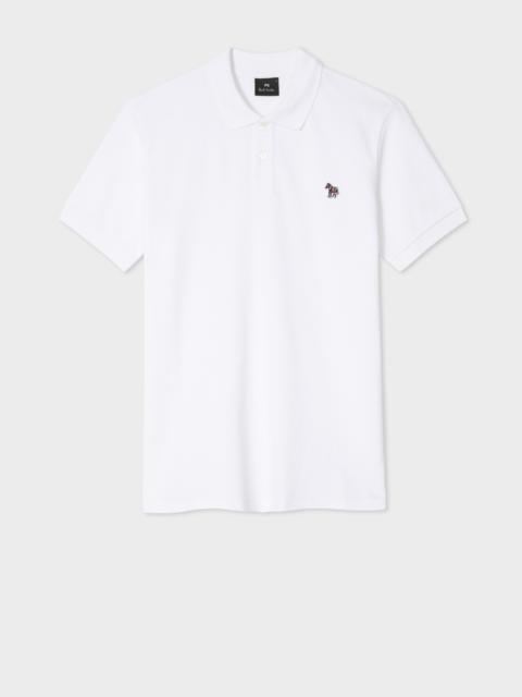 Paul Smith White Cotton-Piqué Zebra Logo Polo Shirt