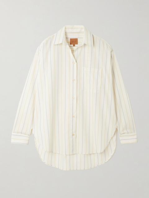 JAMIE HALLER The Essential striped cotton-poplin shirt Ivory