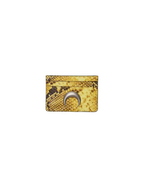Marine Serre Python leather effect silver moon logo card holder