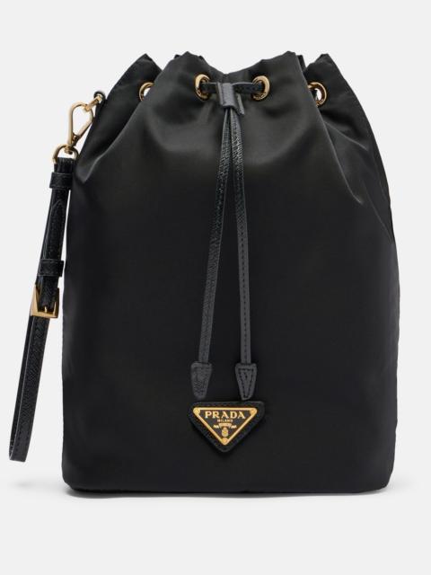 Prada Re-Nylon leather-trimmed bucket bag