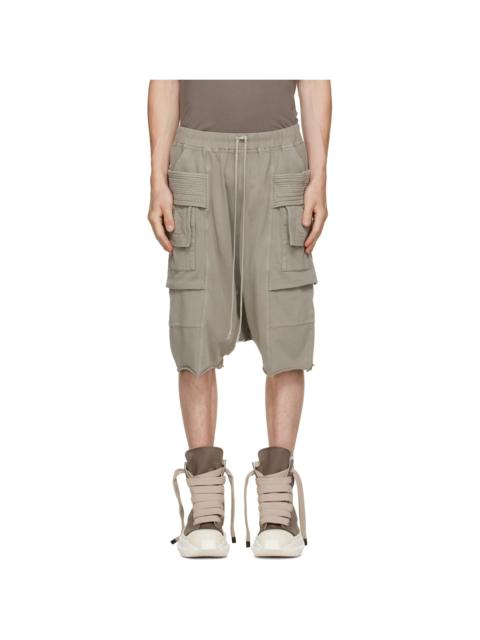 Rick Owens DRKSHDW Taupe Tower Creatch Cargo Pods Shorts