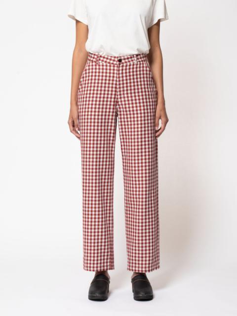 Nudie Jeans Willa Pants Checked Red/White