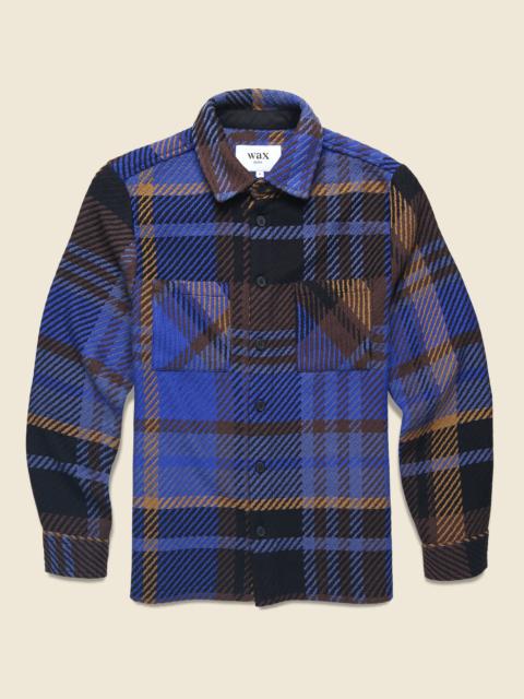 Wax London Whiting Overshirt - Bold Check Blue/Brown