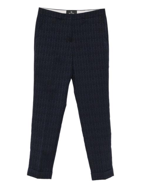 Etro patterned cuffed trousers