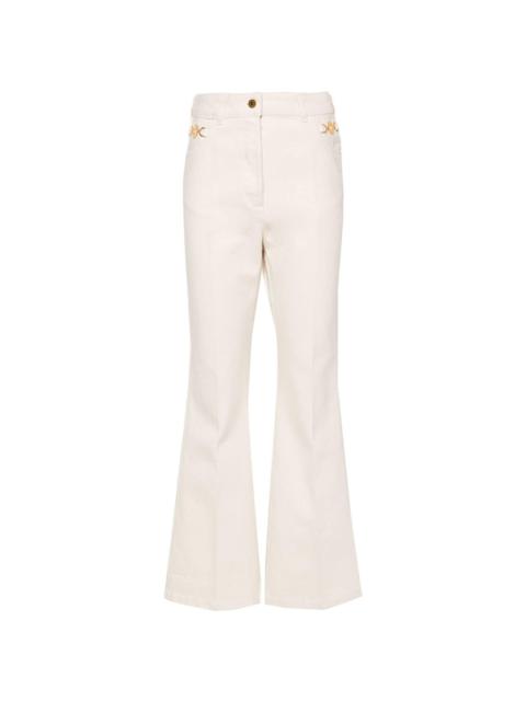 logo-embroidered cotton trousers