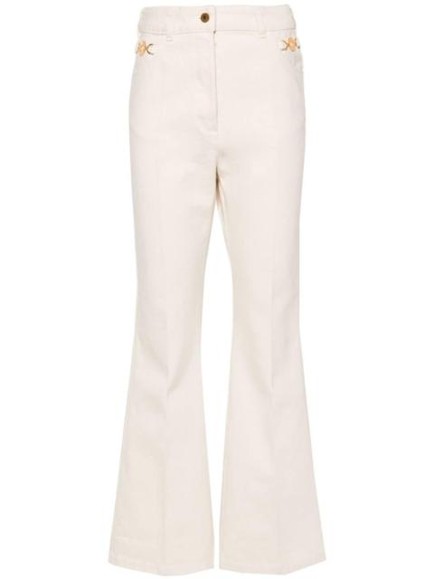 logo-embroidered cotton trousers