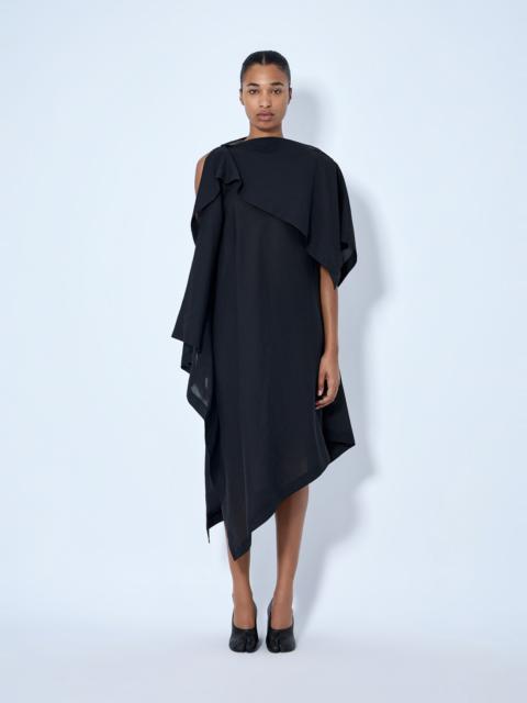 ISSEY MIYAKE All Squares Asymmetric Draped Midi Dress