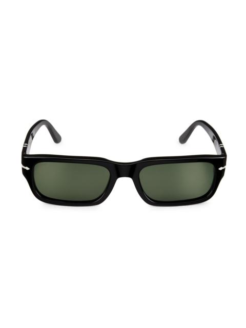 Persol Men's Adrien 58MM Rectangular Sunglasses - Black Dark Grey