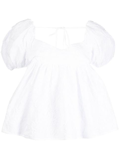 CECILIE BAHNSEN puff-sleeve empire blouse