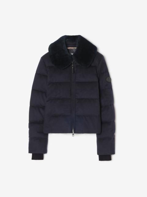 Burberry Cropped Cashmere Latimer Puffer Jacket