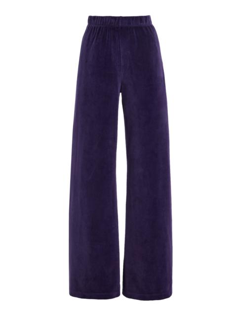 SUZIE KONDI Zephyra Velour Straight-Leg Pants
