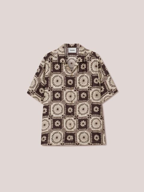 Nanushka BODIL - Twill-silk tile shirt - Brown