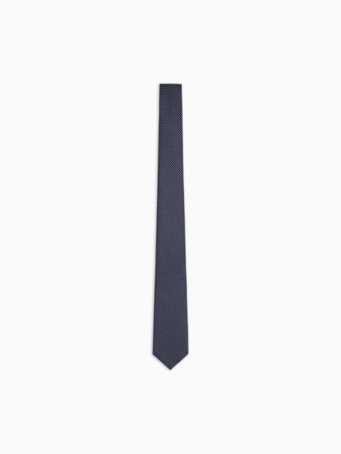 GIORGIO ARMANI SILK TIE WITH JACQUARD MICRO-PATTERN