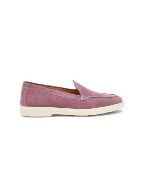 Santoni Women's purple suede loafer