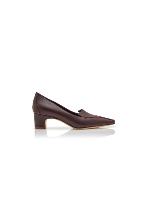 Manolo Blahnik Dark Red Calf Leather Pumps