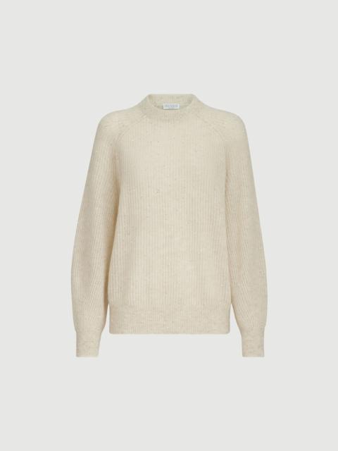 Brunello Cucinelli Mohair, cotton and wool Diamond yarn English rib sweater