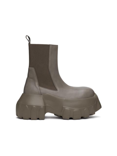 Rick Owens Gray Hollywood Beatle Mega Tractor Boots