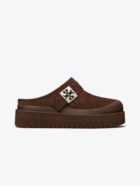 TORY BURCH T Monogram Mellow Shearling Platform Mule