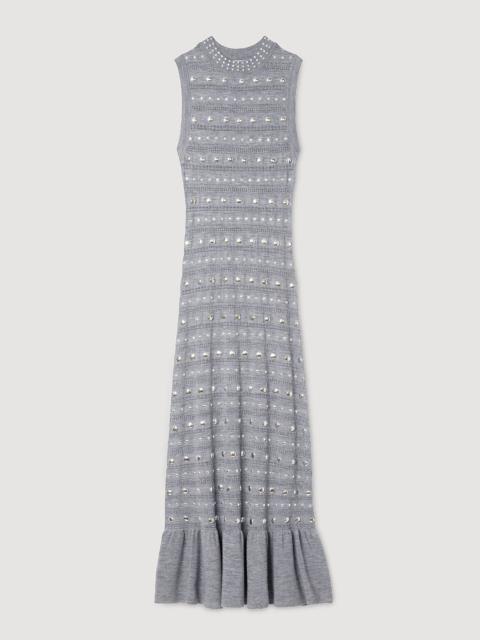 Sandro KNIT MAXI DRESS WITH STUDS