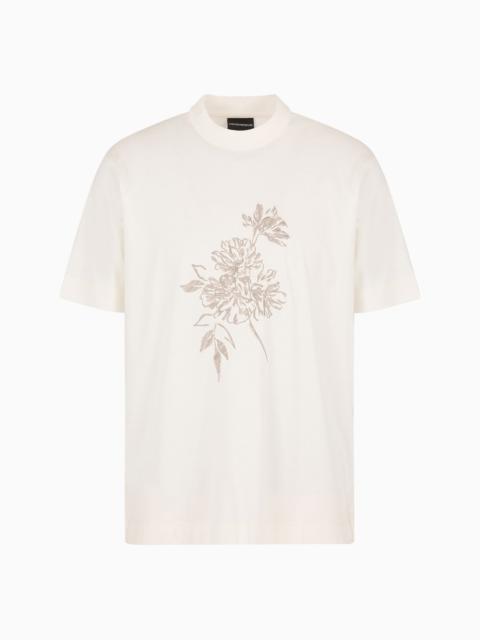 ASV Lyocell-blend jersey T-shirt with floral embroidery