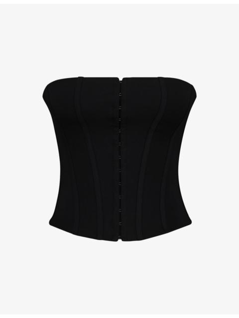House of CB The Strapless Stretch-Jersey Corset Top