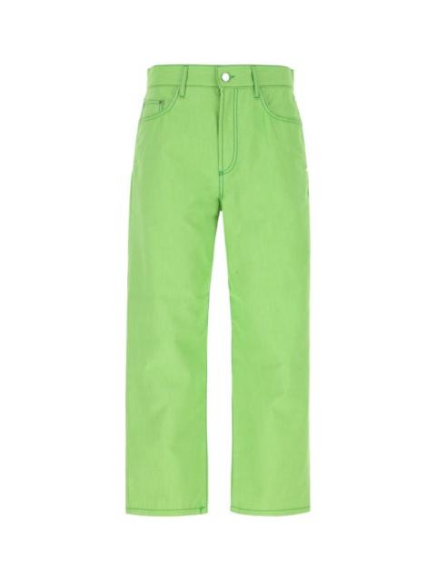 Acid green denim jeans