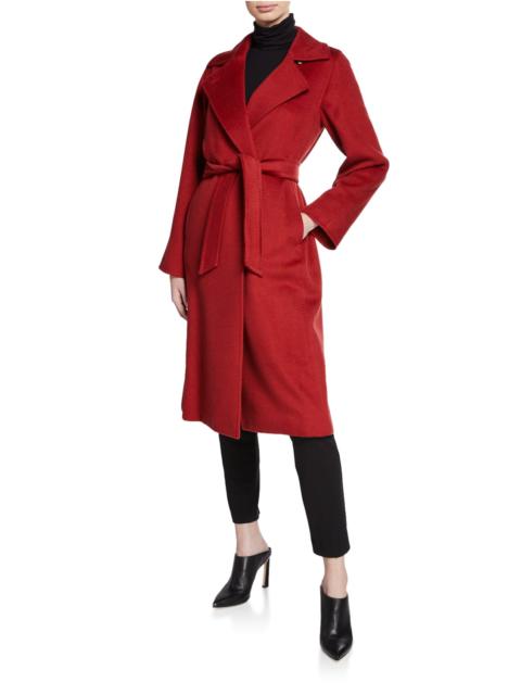 Max Mara Manuela Camel Hair Belted Wrap Coat