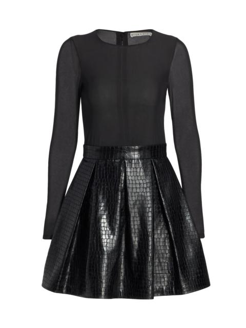 Alice + Olivia Women's Chara Vegan Leather Party Dress - Black