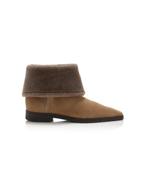 Totême Fold-Down Shearling Boots tan