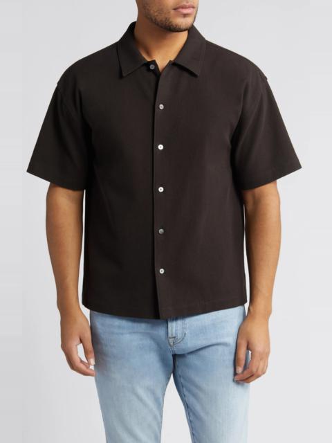FRAME Textured Short Sleeve Button-Up Shirt