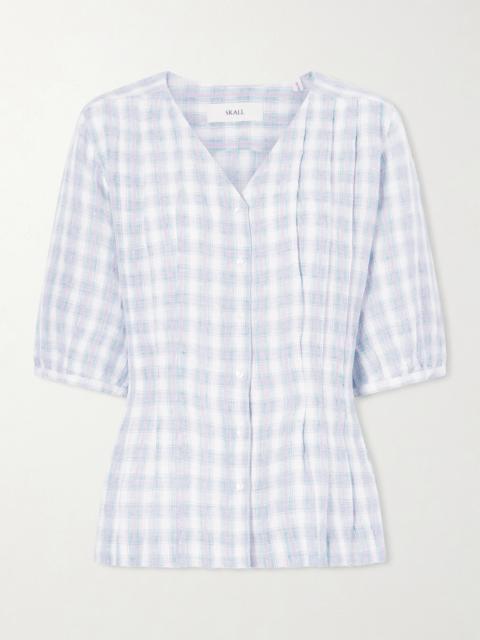 SKALL Elvira Pleated Checked Linen Shirt