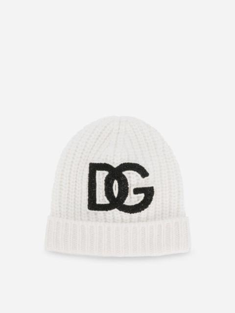 Dolce & Gabbana Ribbed knit hat with DG logo patch