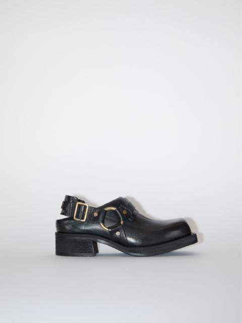 Leather buckle mule - Anthracite grey