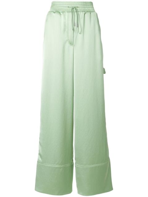 Off-White satin wide-leg trousers