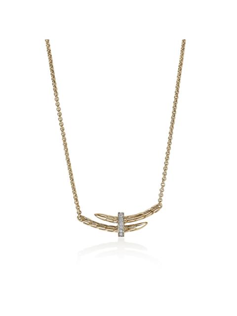 JOHN HARDY Spear Station Necklace, Gold, Diamonds
