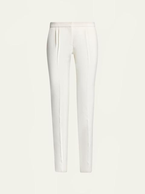 BALENCIAGA Low-Rise Pleated Slim-Leg Tailored Pants
